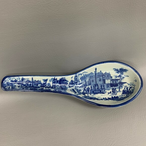 Flow Blue Ironstone English Transferware Extra Large Spoon Home Decor - Picture 2 of 9